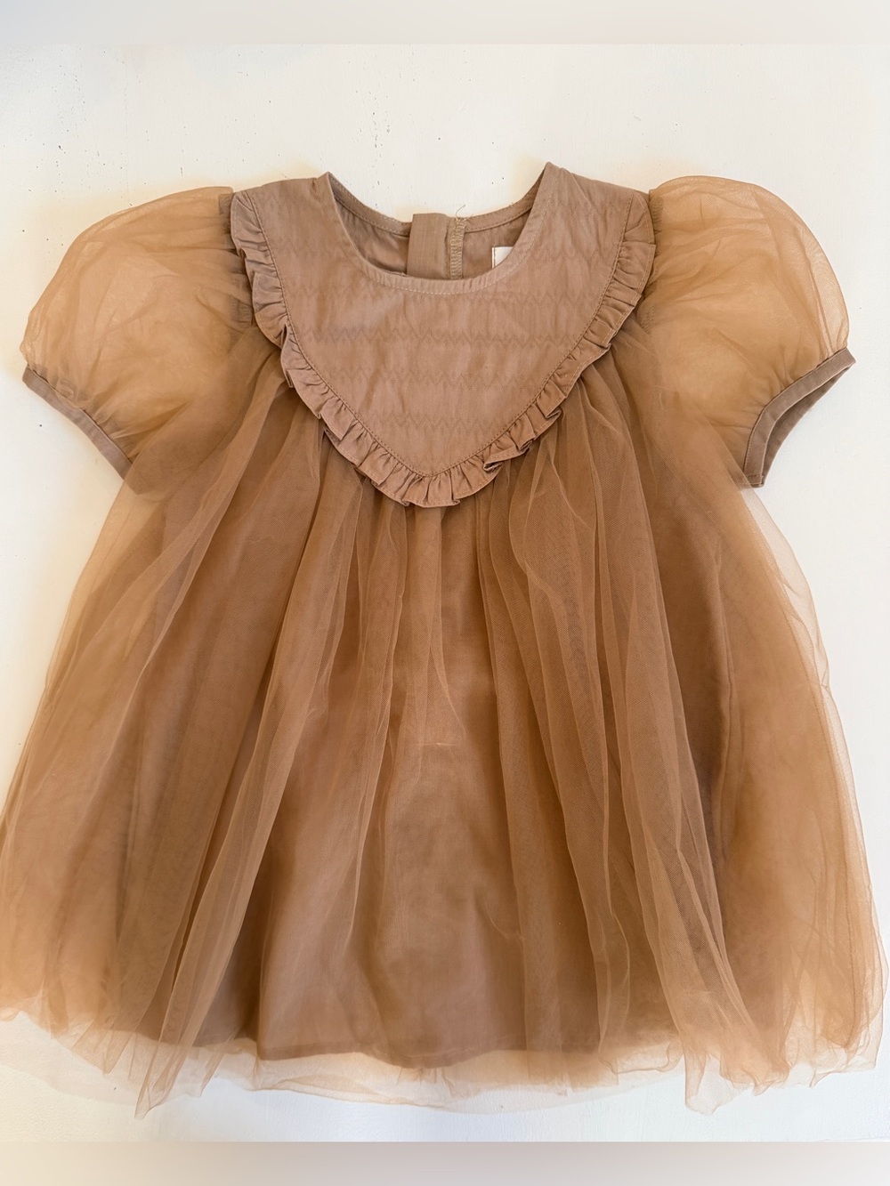 Toddler Sheer Puff Sleeve Tulle Dress